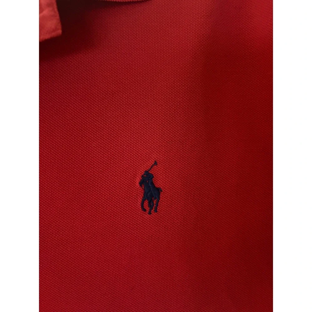 Polo Ralph Lauren Red Classic Fit Evening Post Embroidered Flag Polo Shirt Large
